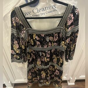 M by Missoni Black and Pink Floral Blouse